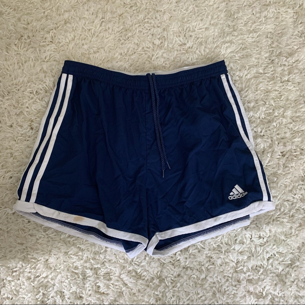 Juniors Navy Adidas Athletic Shorts